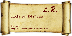 Lichner Rózsa névjegykártya